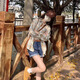 旻勝格子襯衫女襯衣美式復(fù)古長(zhǎng)袖春秋小個(gè)子洋氣上衣外套寬松 L（105斤到120斤）