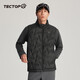 探拓（TECTOP）鴨絨羽絨服馬甲男輕薄保暖上衣 男款云墨黑 S