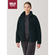 無印良品（MUJI）女式 長毛抓絨 夾克 女外套 深藏青色 M 