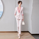 芭妃婭時(shí)尚職業(yè)裝西裝套裝女神范洋氣大牌干練秋冬網(wǎng)紅減齡休閑西服正裝 粉色西裝+褲子 M