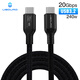 UGOURD全功能Type-C對C數(shù)據(jù)線USB3.2 Gen2*2 20Gbps數(shù)據(jù)傳輸PD3.1 240W電力傳輸4K@60Hz視頻傳輸 黑色 2米