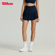 威爾勝（Wilson）官方女士MIDTOWN WRAP一體織交叉百褶含底褲球袋運動(dòng)網(wǎng)球裙 海軍藍-WW00313411DBC L /175/74A