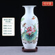 悅靈美 景德鎮陶瓷器花瓶插花擺件中式家居裝飾品客廳酒柜電視柜工藝品 37CM家和萬(wàn)事興冬瓜瓶+木底座