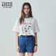 Teenie Weenie小熊女裝簡(jiǎn)約休閑夏季海軍風(fēng)圓領(lǐng)T恤白色時(shí)尚韓系上衣 白色 M