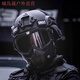 希凡里兒童戰術(shù)頭盔面具成人真人cs訓練裝備套裝全套重型軍迷戰斗頭盔 成人頭盔+電筒+黑色面具+6貼