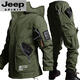 JEEP SPIRIT吉普機能冬季沖鋒衣男戰術(shù)軍旅打獵服裝外套騎行防風(fēng)保暖工裝夾克 軍綠套裝 185 （165-180斤）