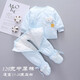 新生嬰兒衣服冬天加厚分體套裝03月秋冬季初生寶寶包腳棉服和尚服 【夾棉中厚】晴空藍 52cm 6-10斤寶寶