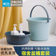 茶花（CHAHUA）水桶手提帶把手學(xué)生宿舍加厚臉盆桶儲水套裝家用洗澡洗衣圓桶 【盆桶2件套】磨砂藍(lán) 34cm