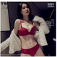 維多利亞的優(yōu)雅內(nèi)衣女小胸聚攏顯大收副乳無鋼圈胸罩本命年結(jié)婚新娘乳膠文胸套裝 酒紅色（套裝+精美包裝） 36B=80B