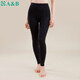 AB秋冬女士單件秋褲彈力貼身薄款高腰打底褲 黑色 XXL