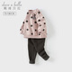戴維貝拉（DAVE＆BELLA）兒童長(cháng)褲套裝冬季新款加絨女童衛衣褲子兩件套休閑寶寶衣服 圓點(diǎn)【現貨】 120 cm（建議身高110-120cm）