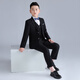 溫格奧男童禮服套裝加肥兒童大碼西裝鋼琴演出服英倫風(fēng)胖童西服男童正裝 純黑色外套+襯衫+馬甲+長褲+領(lǐng)結(jié) 160碼建議體重100-115斤