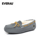 EVERAU女士澳洲經(jīng)典蝴蝶結豆豆鞋休閑舒適便鞋一腳蹬懶人鞋單鞋丨EA1005 灰色 39 （尺碼偏小 建議選大一碼）