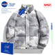 NASA GOOD男裝羽絨服外套冬季男女同款加厚加絨羽絨內(nèi)膽拼色衣服休閑面包服 卡其 XL（建議140-160斤）