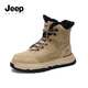 JEEP SPIRIT吉普男鞋加絨棉鞋靴子男高幫加厚保暖雪地靴男 8015 巖沙色 41