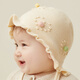 咕咕象（guguxiang）嬰兒帽子新生嬰幼兒初生小寶寶兒童男女春秋冬季護囟門(mén)胎帽冬天 白色1個(gè) 荷葉邊彩點(diǎn)開(kāi)叉公主帽