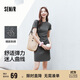 森馬（Semir）連衣裙女圓領(lǐng)收腰彈力針織裙2025夏刺繡休閑短裙辣妹109325114001