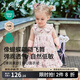 嫚熙（EMXEE）童裝吊帶連衣裙女童公主裙女寶無袖長裙2025新款夏季寶寶裙子 玫瑰圓舞曲 90 cm 【1-2歲】