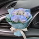 CLCEY車(chē)載迷你花束出風(fēng)口香薰永生香皂玫瑰花汽車(chē)裝飾創(chuàng  )意小清新香水夾 碎冰藍 5ml