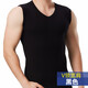 水晶豆 男士背心純棉青年坎肩砍袖打底汗衫無(wú)袖衫寬肩修身型V領(lǐng)運動(dòng)緊身全棉圓領(lǐng)夏季 V領(lǐng)-黑色 170/L