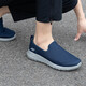 斯凱奇（Skechers）男鞋夏季2025新款網(wǎng)面一腳蹬穿脫輕便透氣軟底休閑鞋健步鞋老人鞋 54600-NVGY 41