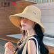紅蜻蜓（RED DRAGONFLY）帽子女夏季出游遮陽(yáng)防紫外線(xiàn)太陽(yáng)帽時(shí)尚遮臉韓版大帽檐防曬帽 卡其 配防風(fēng)繩 可扎馬尾