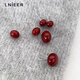 LnieerS999足銀針酒紅色車(chē)厘子耳釘紅豆珍珠耳環(huán)女2026馬新年過(guò)年耳飾 12mm饅頭紅豆耳釘【999足銀針】