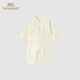 英氏（YEEHOO）【商場(chǎng)同款】寶寶衣服春秋夏季長(cháng)袖連體衣嬰幼兒外穿哈衣爬服 睡蓮黃【和哈款】 59cm