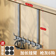 沐爵門(mén)后掛鉤掛衣架5cm厚門(mén) 超長(cháng)款免打孔浴室門(mén)背式衣服衣帽收納神器 槍灰色上下方鉤（加長(cháng)臂 6鉤）
