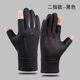 姜輔周成保暖手套男冬季防滑加絨加厚防風(fēng)騎行外賣(mài)摩托車(chē)全指二指翻蓋手套 狼爪加絨-漏二指黑色 均碼