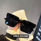 UKGF2023年新款個(gè)性半框男士墨鏡帥氣款感太陽(yáng)鏡女圓 亮黑色 鏡袋鏡布