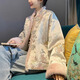 辣妹物語(yǔ)2024新款新中式國風(fēng)緞面刺繡棉襖外套女秋冬季棉服唐裝羽絨服上衣 米香色 S