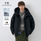 Teenie Weenie小熊男裝羽絨服冬季休閑簡(jiǎn)約風(fēng)連帽保暖外套男 黑色 L 175