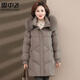 雪中飛中年媽媽冬裝羽絨服女2024新款氣質(zhì)中老年女裝冬季鴨絨女士外套 卡其色 L 165 建議105斤以內(nèi)