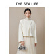 THE SEA LIFE毛呢大衣女歐海一生秋冬女士寬松舒適呢子大衣18028 云白色 S
