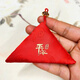 翌玉庭免縫三角形護身符袋寶寶平安符保護套空袋紐扣福袋嬰兒胎毛保存袋 祥云平安款(小號6*6*8厘米)(送別針掛繩