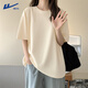 回力短袖t恤女2026新款夏季白色正肩體恤衫大碼胖mm寬松純棉體恤上衣
