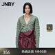 JNBY/江南布衣秋冬針織衫女開襟短款立體造型感寬松簡約5N8311790 307/淺灰綠 S