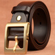歐凡迪（ALLFOND）實(shí)心黃銅扣皮帶男真皮腰帶褲帶頭層牛皮青年針扣牛仔復古褲腰帶