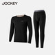 居可衣jockey保暖內衣男蠶絲加絨加厚女士秋衣秋褲套裝女保暖內衣套裝男 黑色-男款 M