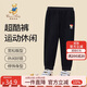 Classic Teddy精典泰迪童裝男童褲子兒童長(zhǎng)褲中大童休閑運(yùn)動(dòng)衛(wèi)褲 黑色 140 