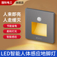 國際電工地腳燈人體感應智能LED小夜燈86型嵌入式追光燈墻壁過(guò)道走廊燈 灰色-暖光【人體感應+光控】
