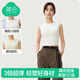 簡(jiǎn)云莫代爾棉寬肩背心女內搭無(wú)袖t恤純色圓領(lǐng)打底衫洋氣外穿上衣夏季 露臍款-白色 XL 【建議125-150斤】