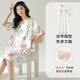 純棉睡裙女帶胸墊春夏季全棉短袖連體睡衣休閑可愛(ài)學(xué)生女士家居服 W6039杏彩熊兔帶胸墊 L