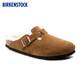 BIRKENSTOCK勃肯德國進(jìn)口男女款絨面革Boston shearling毛毛拖鞋 棕色窄版1001141 38