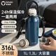 泰福高（TAFUCO）316不銹鋼保溫杯男女士便攜戶外大容量保溫瓶帶茶隔泡茶水杯帶蓋 午夜藍1300ml