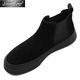 JuuJoo品牌秋冬新款加絨切爾西靴男套腳百搭磨砂翻毛皮時(shí)尚加絨皮靴男 黑色 41