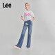 Lee商场同款427标准高腰喇叭蓝色女牛仔裤显瘦LWB100427101-046 中浅蓝 25（裤长28）