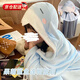 學(xué)生午睡毯呆萌鯊魚(yú)辦公室午休毯子披風(fēng)斗篷宿舍四季空調披肩毯 呆萌鯊魚(yú)連帽披肩 尺寸（120*100CM）