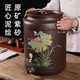 壺之歌 紫砂水缸儲水罐陶瓷過濾茶水桶帶龍頭凈水缸抽水桶手工茶室用 雙耳直筒/泥繪~龍頭/單缸 20L